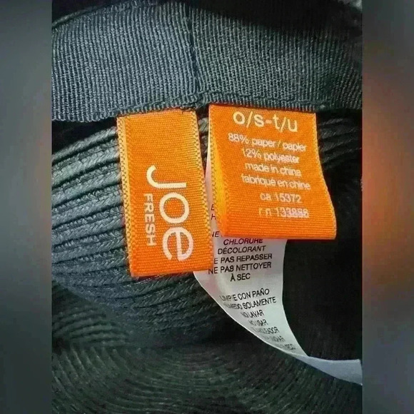 Joe Fresh Women’s Black Paper Polyester Large Euro Summer Coastal Sun Hat - Picture 4 of 8